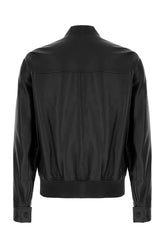 Black leather bomber jacket -  | Wise