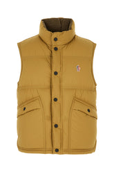 Piumino Aul smanicato in nylon stretch senape -  | Wise