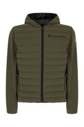 Military green stretch nylon padded jacket -  | Wise