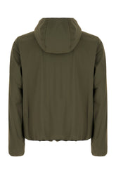 Military green stretch nylon padded jacket -  | Wise