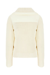 Ivory wool Tricot cardigan -  | Wise