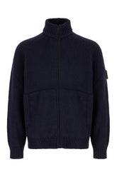 Midnight blue wool blend cardigan -  | Wise