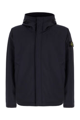 Navy blue stretch polyester jacket -  | Wise