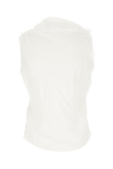 White cotton blend sleeveless shirt -  | Wise