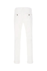 White stretch cotton chino pants -  | Wise