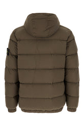 Military green stretch nylon down jacket -  | Wise