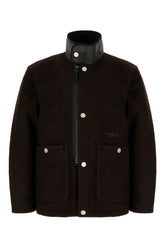 Dark brown wool blend jacket -  | Wise