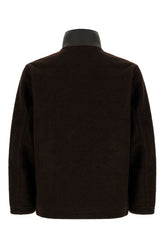 Dark brown wool blend jacket -  | Wise