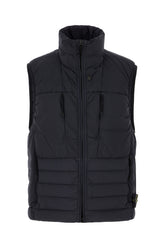 Midnight blue stretch nylon sleeveless down jacket -  | Wise