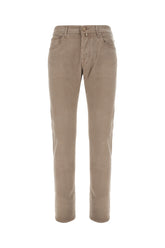Dove grey stretch cotton blend pants -  | Wise