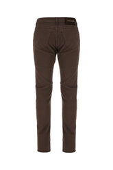 Chocolate stretch cotton blend pants -  | Wise