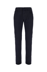 Midnight blue stretch cotton blend pants -  | Wise