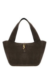 Dark brown suede leather Le 5 à 7 Bea shopping bag -  | Wise