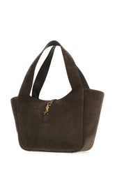Dark brown suede leather Le 5 à 7 Bea shopping bag -  | Wise