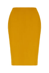 Gonna in misto viscosa stretch ocra -  | Wise