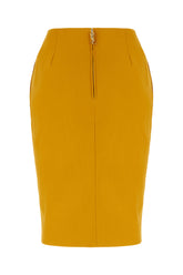 Gonna in misto viscosa stretch ocra -  | Wise