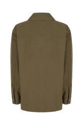 Olive green cotton blend shirt -  | Wise