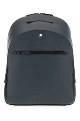 Midnight blue leather medium backpack -  | Wise