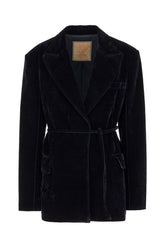 Midnight blue wool blend blazer -  | Wise
