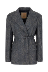 Melange grey wool blend blazer -  | Wise