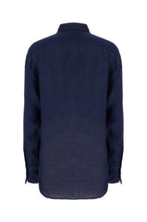 Navy blue viscosa blend shirt -  | Wise