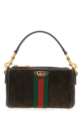 Dark brown suede handbag -  | Wise