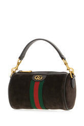 Dark brown suede handbag -  | Wise