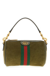 Olive green suede handbag -  | Wise