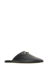 Black leather slippers -  | Wise