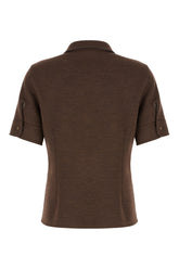 Chocolate wool blend shirt -  | Wise