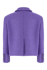 Purple cotton blend blazer -  | Wise