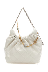 White nappa leather mini Fleming bucket bag -  | Wise