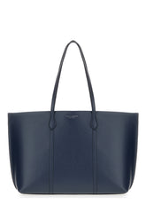 Blue leather shopping bag -  | Wise