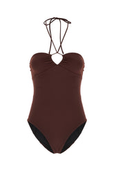 Plum stretch nylon swimsuit -  | Wise