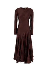 Aubergine viscose dress -  | Wise