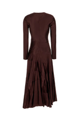 Aubergine viscose dress -  | Wise