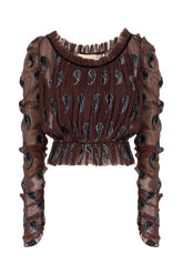 Chocolate silk blend top -  | Wise