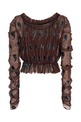 Chocolate silk blend top -  | Wise