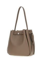 Dove grey leather shoulder bag -  | Wise