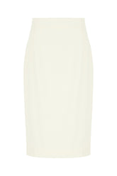 Ivory stretch wool skirt -  | Wise