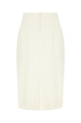 Ivory stretch wool skirt -  | Wise