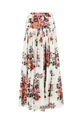 Printed cotton midi skirt -  | Wise