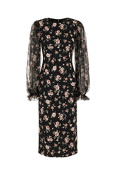 Printed stretch silk dress -  | Wise