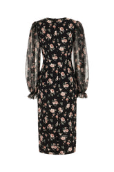 Printed stretch silk dress -  | Wise