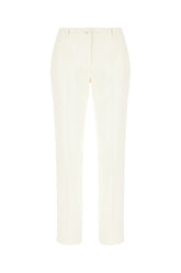 Pantalone in lana stretch avorio -  | Wise
