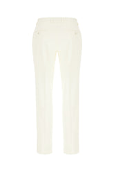 Pantalone in lana stretch avorio -  | Wise