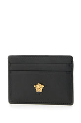 Black leather La Medusa card holder -  | Wise