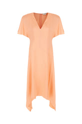 Salmon viscose dress -  | Wise