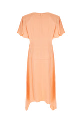 Salmon viscose dress -  | Wise