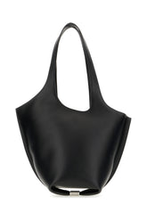 Black leather medium La Scoop shoulder bag -  | Wise